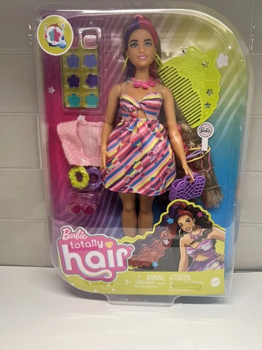 Barbie Totally Hair Doll w/ Flower Theme Extra Long Hair 15 Styling Accessories