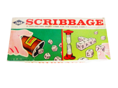 Vtg Scribbage 1967 Family Fun Word Game Night by E.S. Lowe Company Mid-Century