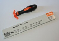 "4806 Stihl Feile FH1 Feilenhalter Und 6 X Rundfeile 4,8Mm 325\" Feilenset"