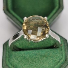 Gemporia/Gems TV Smokey Quartz Silver Ring Size P 1/2