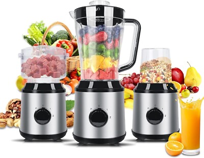 Mirapretty Multi Mixer Smoothie Maker, 3 IN 1 Küchenmaschine, 350 W 3 Geschwindigkeiten