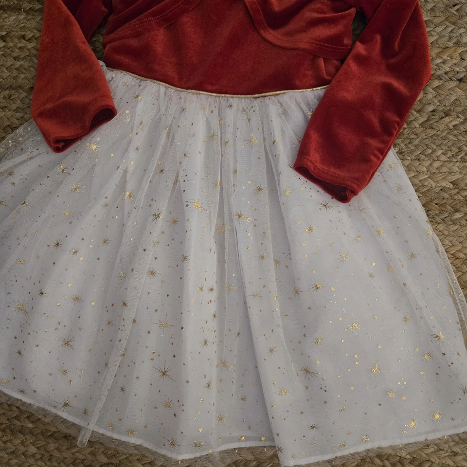 FRAIS Holiday Red Velvet Tulle Christmas Dress 2 piece Size 4T - MC1 - Image 3 of 4