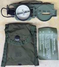 Vintage Cammenga US Military Magnetic Compass 3H NSN 6605-01-196-6971 Case RARE