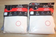 2 pack Realtree Cotton Thermal Underwear Men's Size Medium Crew Top in Natural