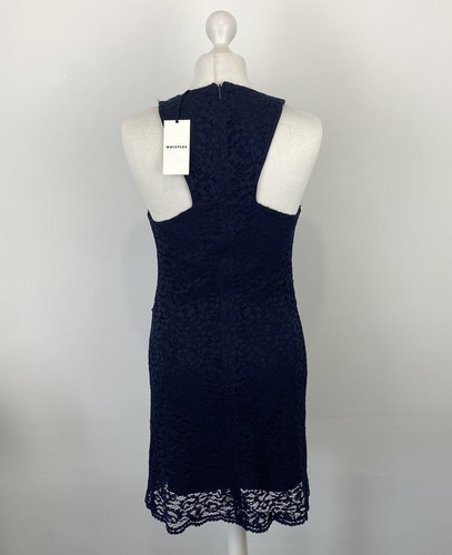 Whistles Eve Short Lace Dress Navy Blue Size 10 UK Women’s Evening Wedding - Picture 3 of 20
