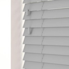 FAUX WOOD STRING VENETIAN BLINDS 50MM SLATS WHITE GREY BLACK