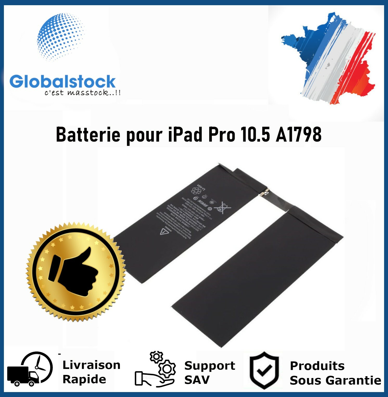 Batterie interne pour iPad Pro 10,5 A1798 avec kit outils de réparation complet