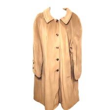 Vintage Wool Trench Coat 3x Plus Size Tan Neutral Women's Coat Sherwood Ohio Vtg
