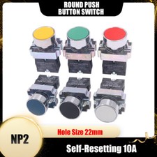 Round Push Button Switch For Car Dash Boat Hole Size 22mm Self-Resetting 10A