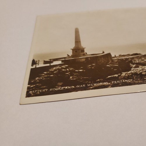 Postal vintage Battery Rocks and War Memorial Penzance, Cornualles Inglaterra - Imagen 7 de 12