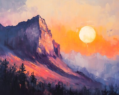 絵画 Mountain at sunset s-l400.jpg