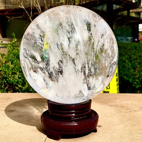 16,39 libbre sfera di quarzo trasparente fusione quarzo sfera di cristallo bianco guarigione