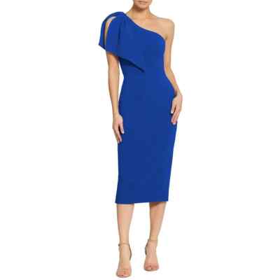 Dress The Population Tiffany One Shoulder Midi Dress - Electric Blue - S