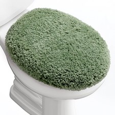 Luxury Soft Microfiber Toilet Lid Cover Machine Washable Solid Toilet Seat Co...