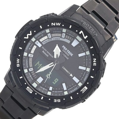 Casio PRO TREK Angler Line PRT-B70YT-1JF Quartz Used Watch Black Dial