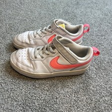 nike court borough low 2y white pink sneakers shoes streetwear casual girls