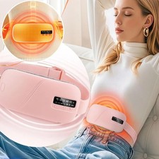 Cordless Portable Menstrual Heating Pad Pink, 3 Vibration Modes Cramps Relief US