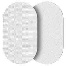 30x15 Oval Bassinet Mattress 2in Gel Memory Foam All-Season Moses Basket