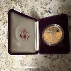 1990 S U.S. Mint American Silver Eagle Proof $1 1 oz .999 fine w/Velvet Box