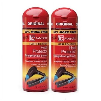 2 PACK Fantasia IC Heat Protect Straightening Serum Hair Polisher 6oz Each