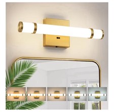 Gold Bathroom Vanity Light - 15.4 Inch LED Modern Bathroom Light Fixtures