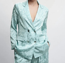 Mango Exclusive Collection Jacquard Long Sleeve Blazer NWT Size M