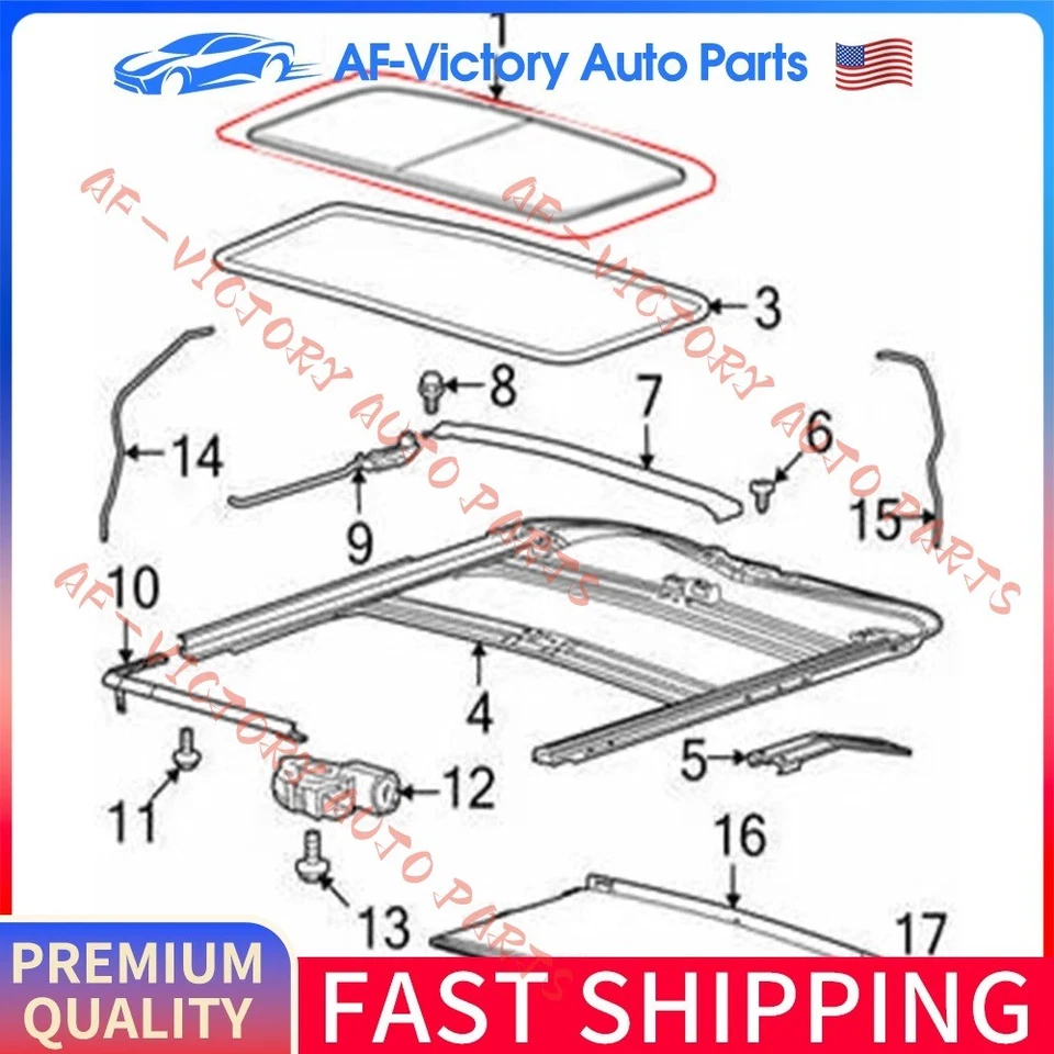 Sunroof Glass Seal Gasket 5L1Z-7851884-AA For Ford Expedition F-150 F-250 F-450  - Изображение 4 из 4