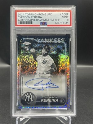 2024 Topp Chrome Update Everson Pereira B&W Mini Diamond Refractor Auto PSA 9 RC