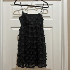 Forever 21 Polka Dot Embellished Sheer Adjustable Cami Straps Mini Dress Small