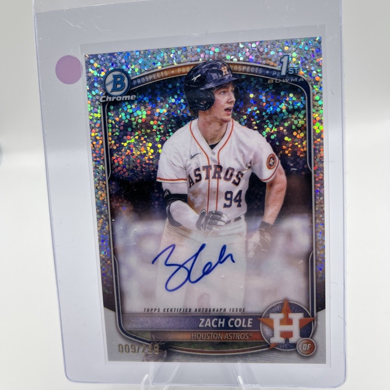 2025 Bowman Chrome Zach Cole Speckle /299 1st Bowman auto