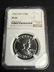 1956 Type 2 Franklin Half 50c PF69 Silver Half Dollar Rare High Grade Beauty!