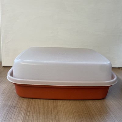 Vintage Tupperware - großer Marinade Fleischbehälter in rotem Paprika
