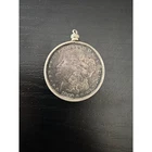 1886 Morgan Silver Dollar Coin 90% With Sterling Silver Bezel