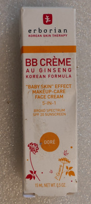 Erborian BB Cream with Ginseng, Doré (Golden/Tan)SPF 20 0.5 Oz