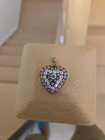 Sterling Silver Murano Millefiori Glass Heart Pendant Floral EUC  — photo 2