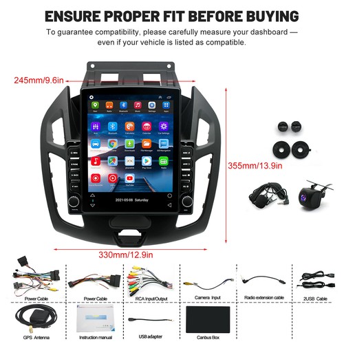 For Ford Transit Connect 2014-2018 Carplay Android 9.7'' Stereo Radio Navi GPS - Picture 21 of 23