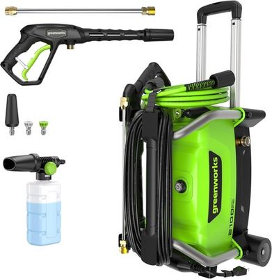 #ad Greenworks 2100 PSI 1.2 GPM Electric Pressure Washer w Nozzles amp; Soap Applier $229.95