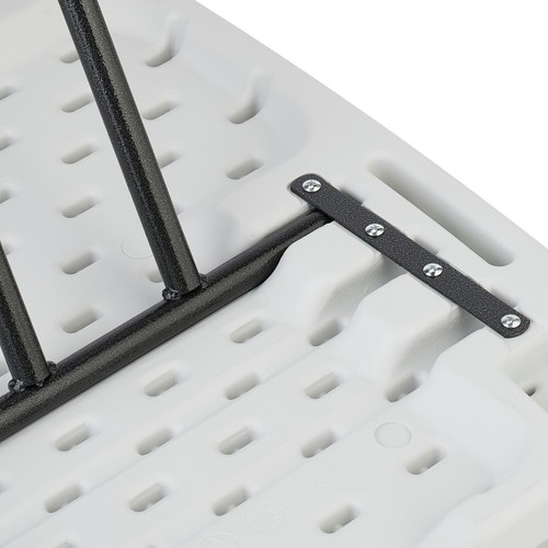 Tavolo Pieghevole Campeggio Giardino Tavolino Esterno HLP 71 x 78 x 49 cm Bianco - Foto 8 di 9