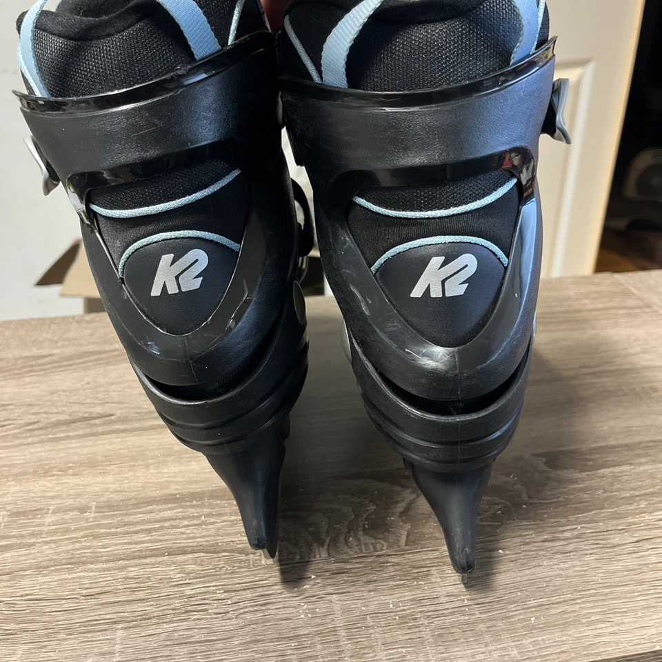 Женские коньки K2 Alexis Ice Boa размер 8. Черный + светло-синий. 3 м Thinsulate 200 г - Изображение 3 из 4