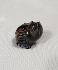 Felino Eriacho Zuni Travertine Carved Frog Fetish Figurine Signed