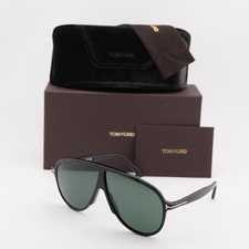 New Tom Ford FT1211 01N Shiny Black/Green 65-5-140 Sunglasses