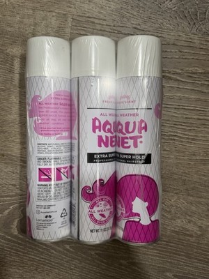 3 Pack!! AQUA NET Hairspray FRESH SCENT -  EXTRA SUPER HOLD 11oz Each pink