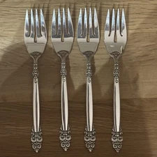 Oneida Community SPANISH CROWN Silverplate 1970 Salad Fork Set Of Four