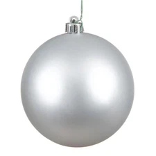 Vickerman N591207DMV Silver Matte UV Drilled Ball Ornament  4.75 in. - 4 per Bag