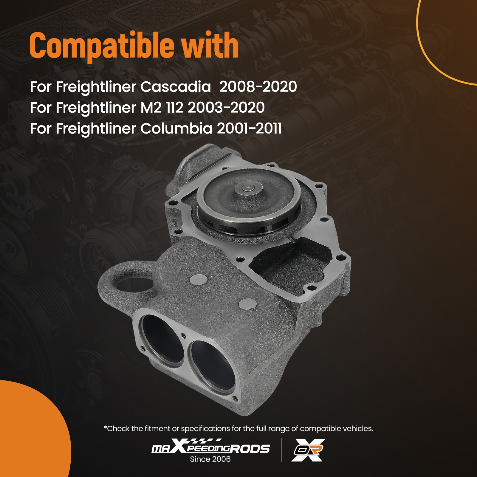 Water Pump w/ Gasket for Freightliner Cascadia Columbia 4602000001 EA4602000001 thumbnail 3