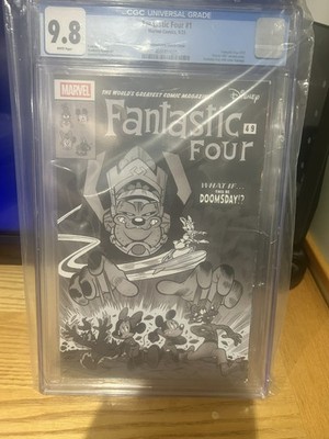 FANTASTIC FOUR #1 CGC 9.8 PASTROVICCHIO B&W Disney What If 1:100 Ratio Variant