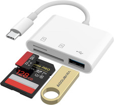 USB C SD Card Reader for Iphone 17/16/15, Memory Card Reader with SD Micro SD a