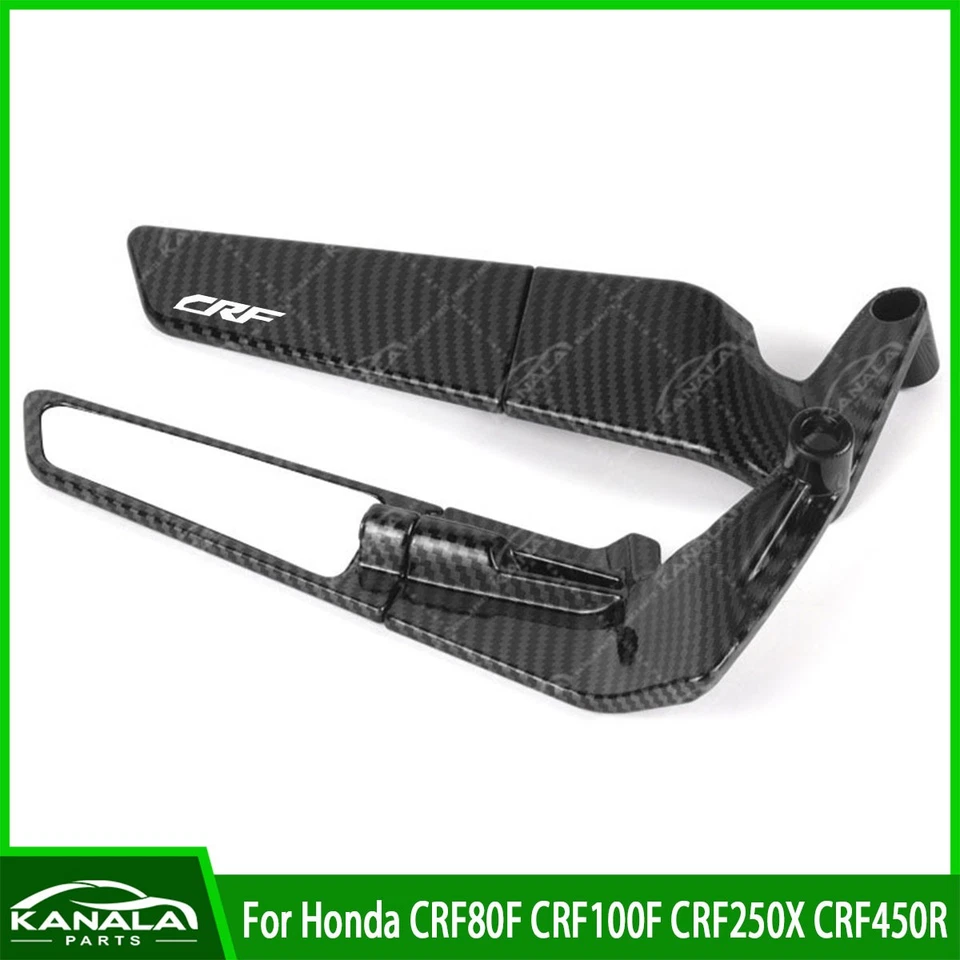 CNC Adjustable Rotating Rearview Mirror For Honda CRF80F CRF100F CRF250X CRF450R Foto 4 de 4