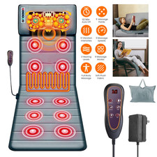 Electric Full Body Heated Massage Mat Neck Back Heating Pad Chair Pad Massage US