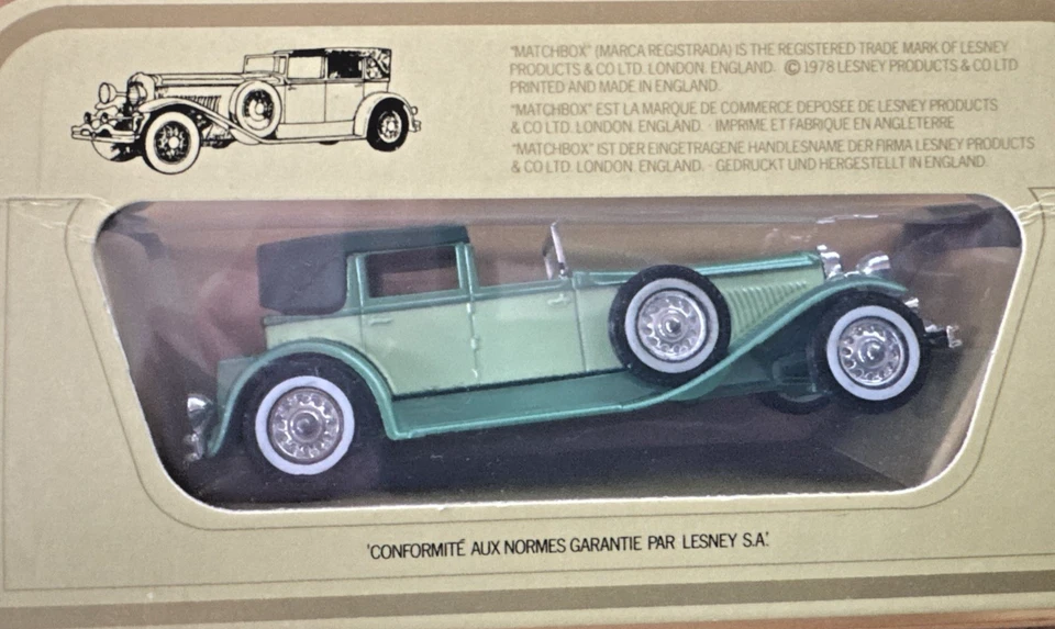 Matchbox Models of Yesteryear Y4 1930 Model J Duesenberg (Green) - Image 2 of 4
